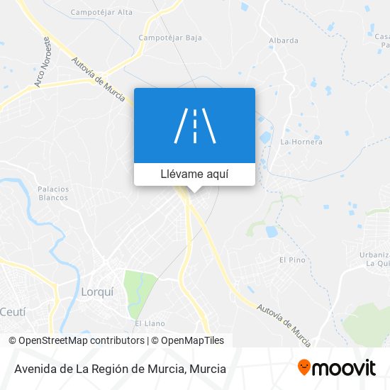 Mapa Avenida de La Región de Murcia