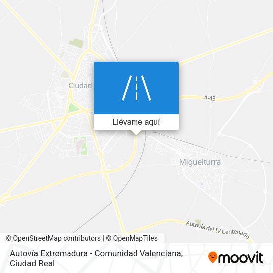 Mapa Autovía Extremadura - Comunidad Valenciana