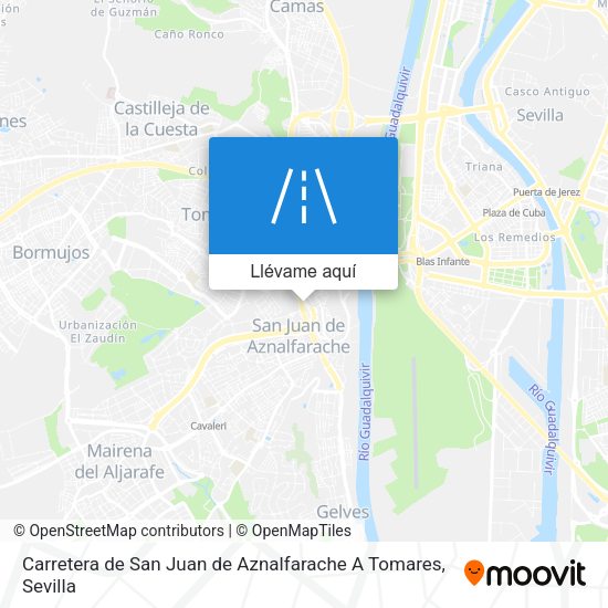 Mapa Carretera de San Juan de Aznalfarache A Tomares