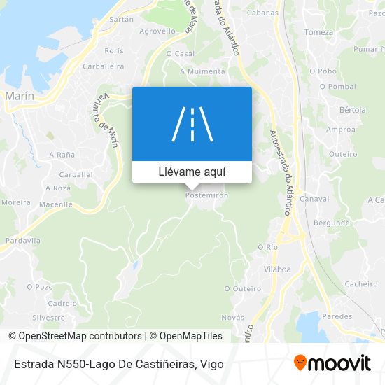 Mapa Estrada N550-Lago De Castiñeiras