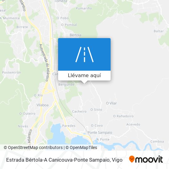 Mapa Estrada Bértola-A Canicouva-Ponte Sampaio