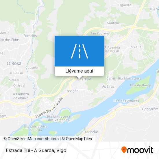 Mapa Estrada Tui - A Guarda