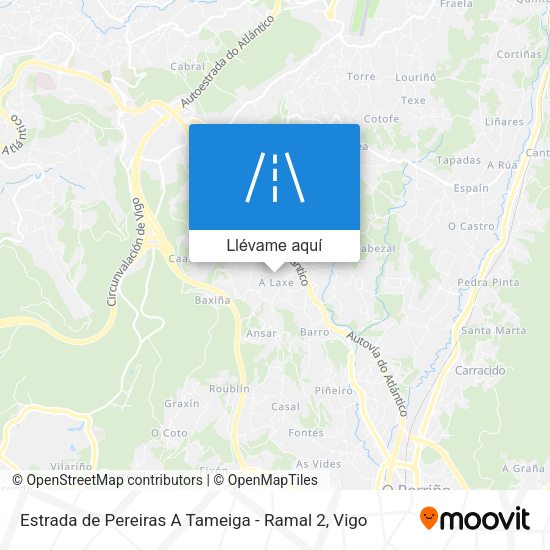Mapa Estrada de Pereiras A Tameiga - Ramal 2