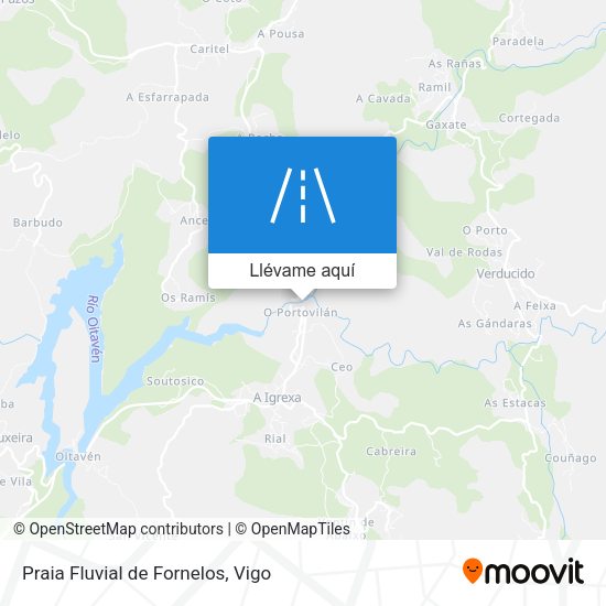 Mapa Praia Fluvial de Fornelos