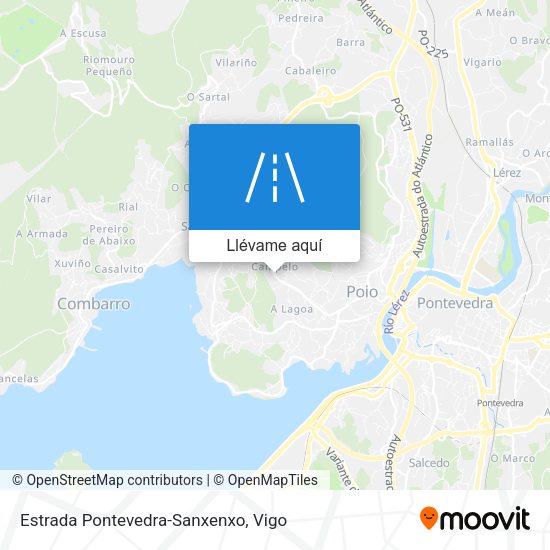 Mapa Estrada Pontevedra-Sanxenxo