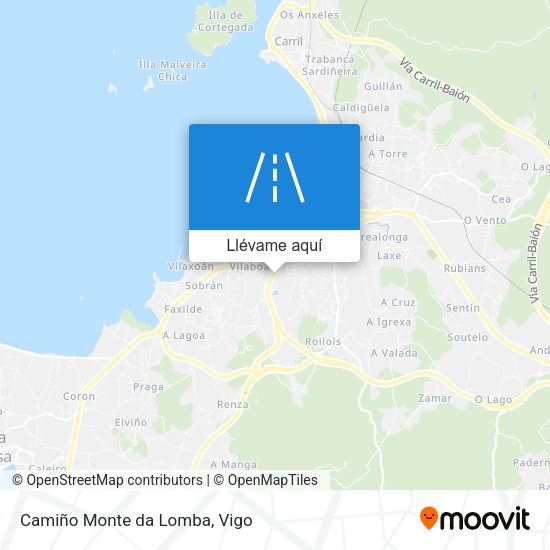 Mapa Camiño Monte da Lomba