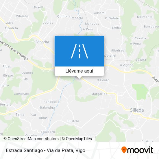 Mapa Estrada Santiago - Vía da Prata