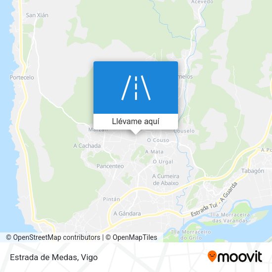 Mapa Estrada de Medas
