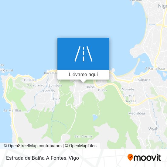 Mapa Estrada de Baíña A Fontes