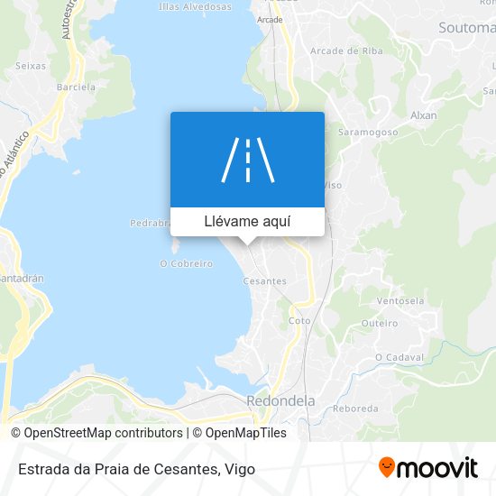 Mapa Estrada da Praia de Cesantes