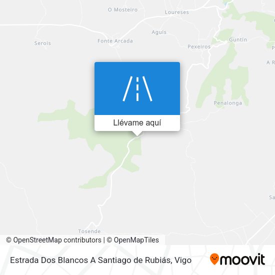 Mapa Estrada Dos Blancos A Santiago de Rubiás