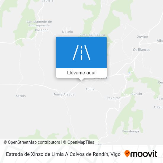 Mapa Estrada de Xinzo de Limia A Calvos de Randín