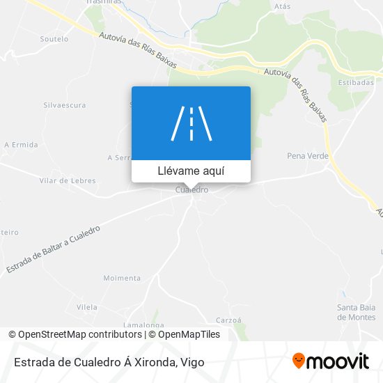 Mapa Estrada de Cualedro Á Xironda