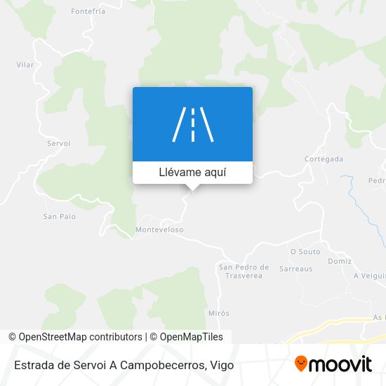 Mapa Estrada de Servoi A Campobecerros