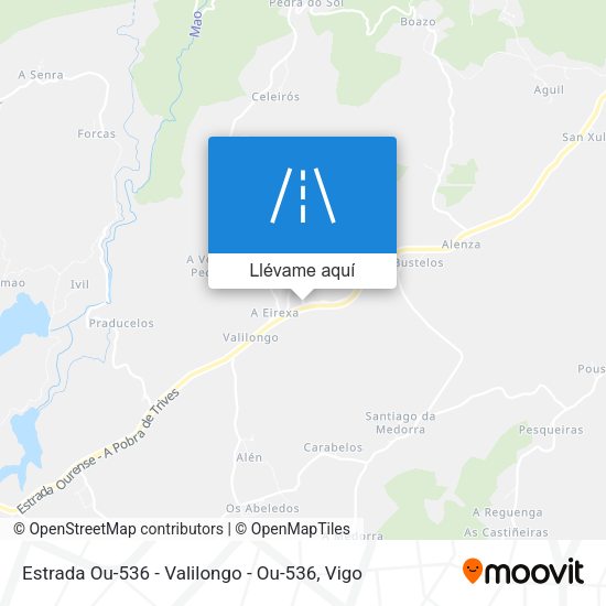 Mapa Estrada Ou-536 - Valilongo - Ou-536