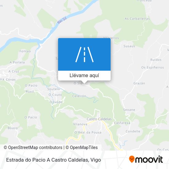 Mapa Estrada do Pacio A Castro Caldelas
