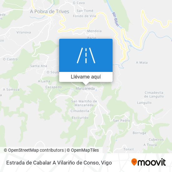 Mapa Estrada de Cabalar A Vilariño de Conso