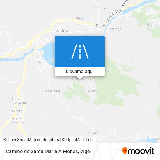 Mapa Camiño de Santa María A Mones
