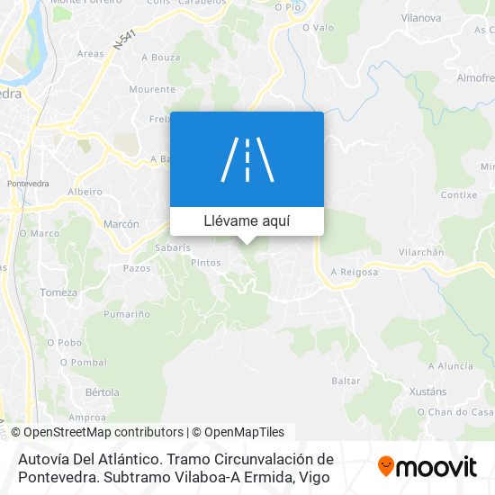 Mapa Autovía Del Atlántico. Tramo Circunvalación de Pontevedra. Subtramo Vilaboa-A Ermida