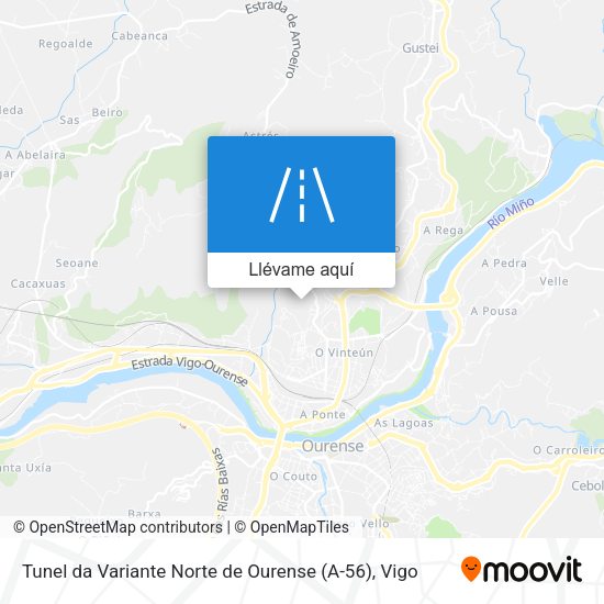 Mapa Tunel da Variante Norte de Ourense (A-56)