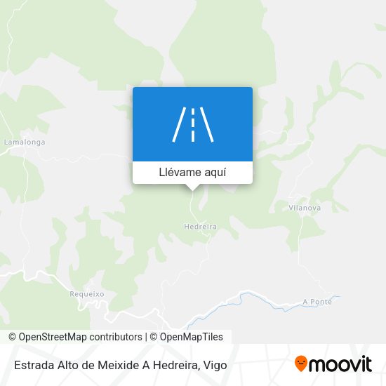 Mapa Estrada Alto de Meixide A Hedreira