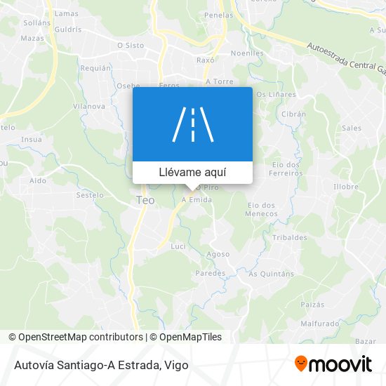 Mapa Autovía Santiago-A Estrada