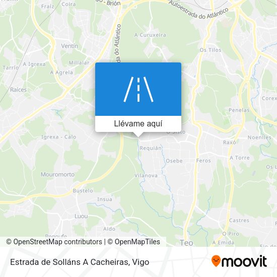 Mapa Estrada de Solláns A Cacheiras