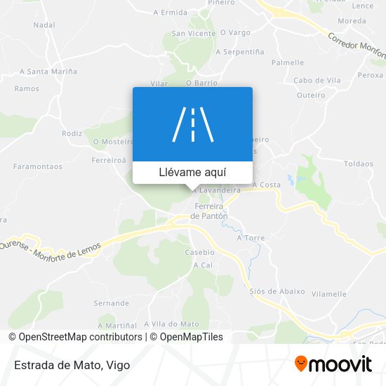 Mapa Estrada de Mato