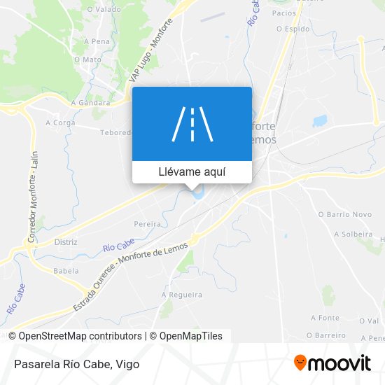 Mapa Pasarela Río Cabe
