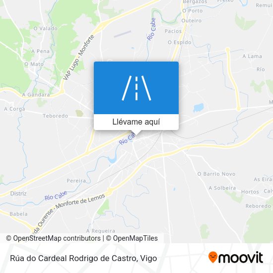 Mapa Rúa do Cardeal Rodrigo de Castro