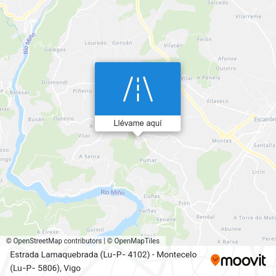 Mapa Estrada Lamaquebrada (Lu‐P‐ 4102) - Montecelo (Lu‐P‐ 5806)
