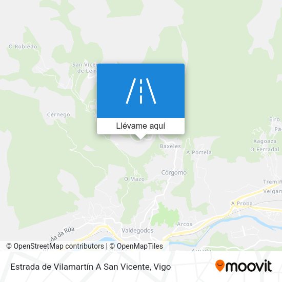 Mapa Estrada de Vilamartín A San Vicente