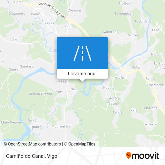 Mapa Camiño do Canal