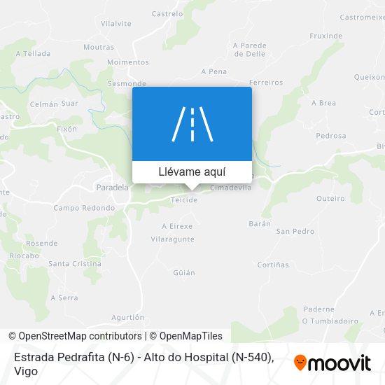 Mapa Estrada Pedrafita (N-6) - Alto do Hospital (N-540)