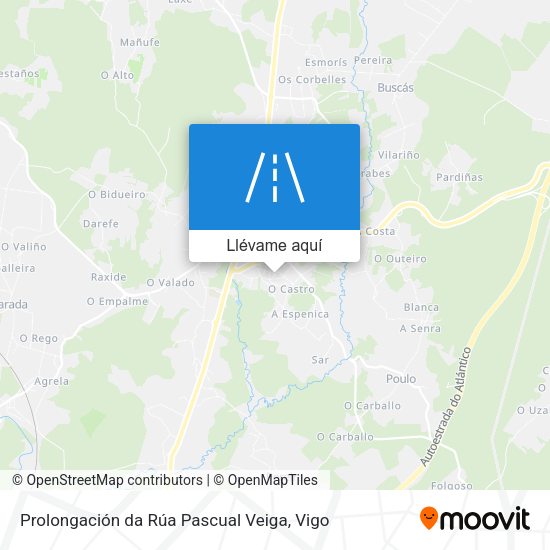 Mapa Prolongación da Rúa Pascual Veiga
