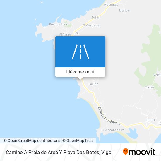 Mapa Camino A Praia de Area Y Playa Das Botes