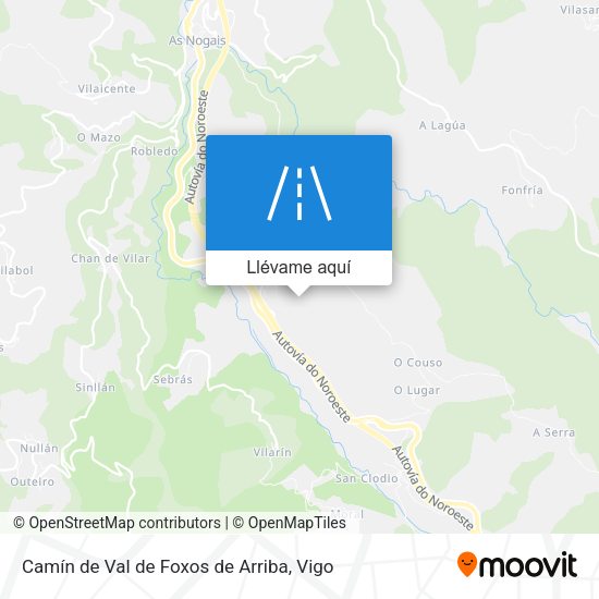 Mapa Camín de Val de Foxos de Arriba