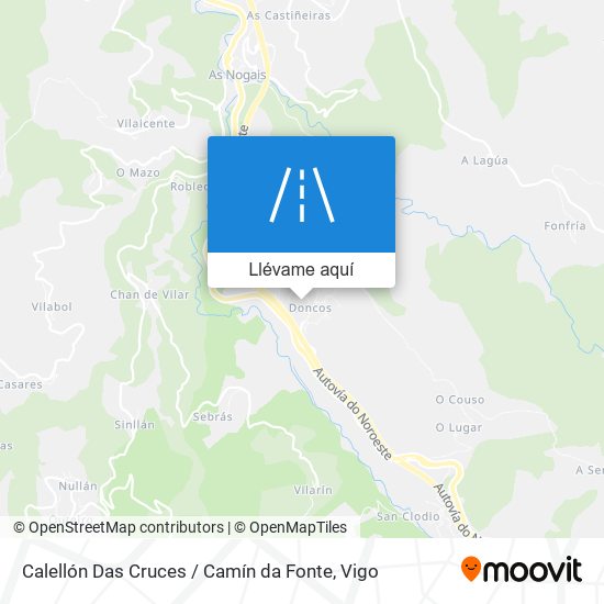 Mapa Calellón Das Cruces / Camín da Fonte