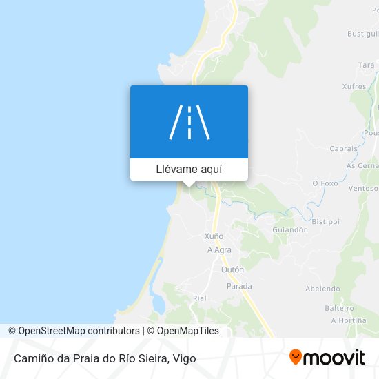 Mapa Camiño da Praia do Río Sieira