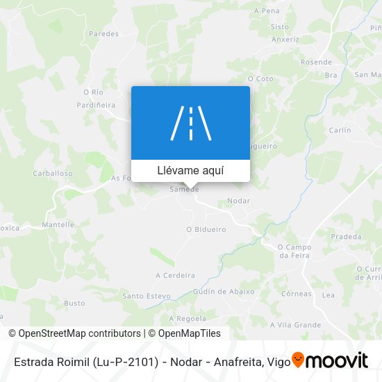 Mapa Estrada Roimil (Lu‐P‐2101) ‐ Nodar ‐ Anafreita