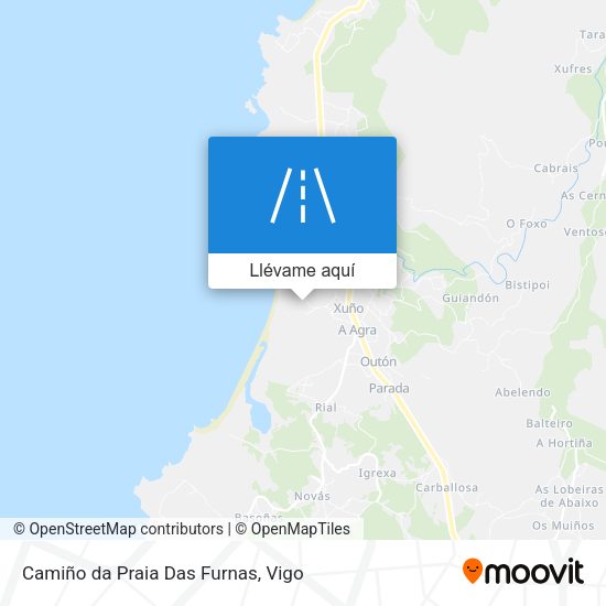 Mapa Camiño da Praia Das Furnas
