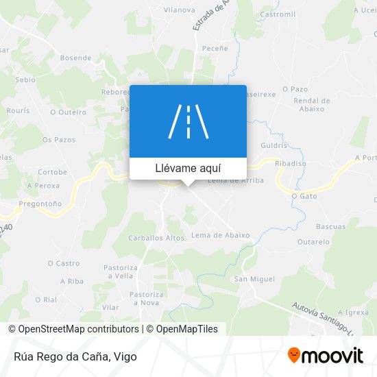Mapa Rúa Rego da Caña