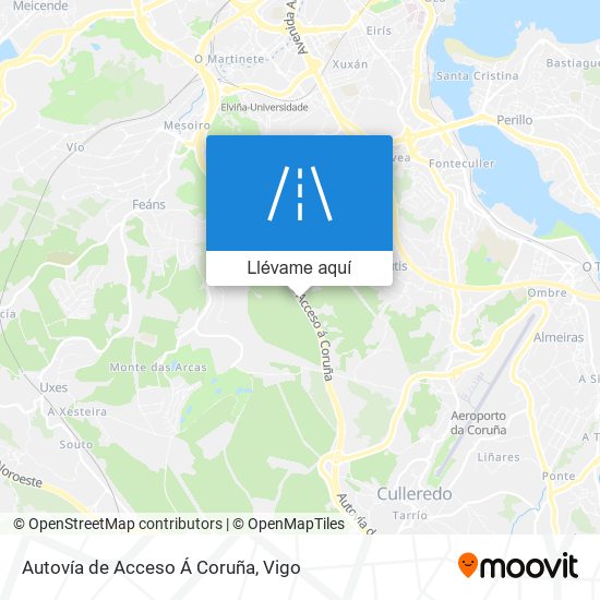 Mapa Autovía de Acceso Á Coruña