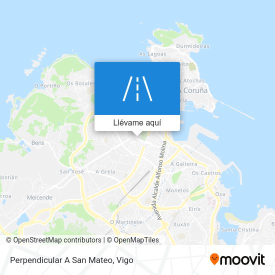 Mapa Perpendicular A San Mateo