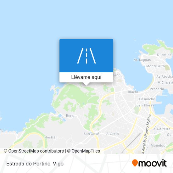 Mapa Estrada do Portiño
