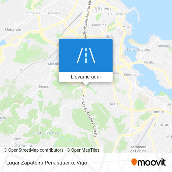 Mapa Lugar Zapateira Peñasqueiro