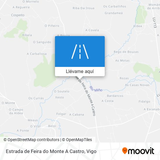 Mapa Estrada de Feira do Monte A Castro