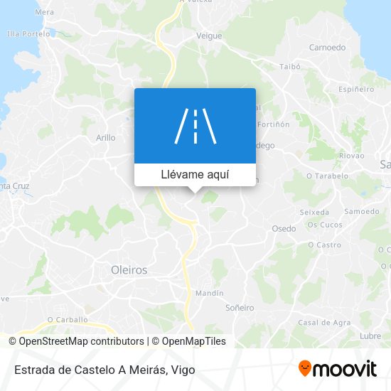 Mapa Estrada de Castelo A Meirás