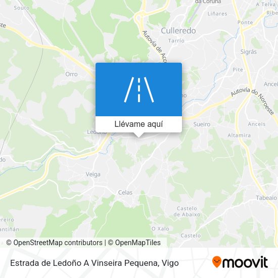 Mapa Estrada de Ledoño A Vinseira Pequena