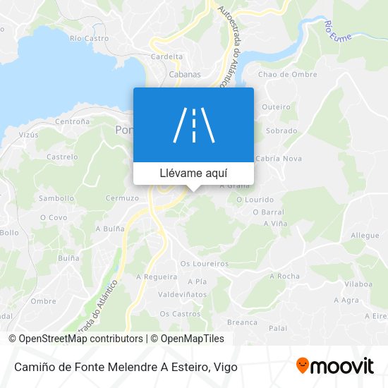Mapa Camiño de Fonte Melendre A Esteiro